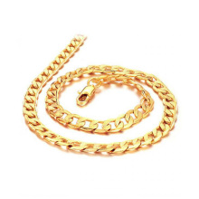 Collar de oro fornido macizo 18k, joyería de cadena de cobre sólido